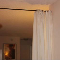 CURTAIN ROD w/ HOOKS **LONG FOR ROOM DIVIDER**
