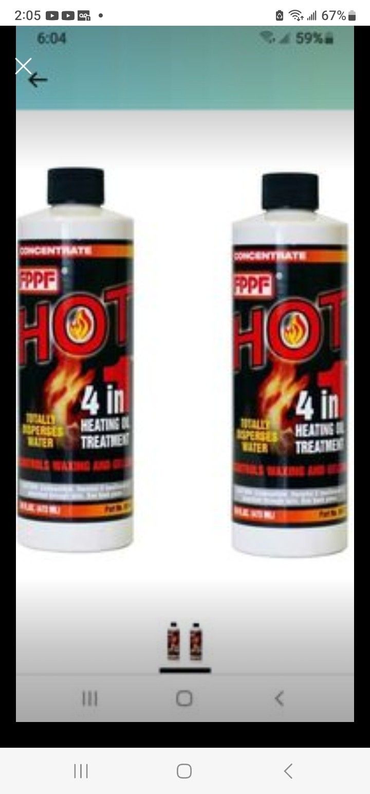 2 Bottles FPPF Chemical Co 00161 16 OZ Hot 4-in-1 Heating Oil Treatment, NEW, MORE AVAILABLE