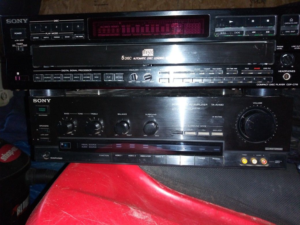 Sony TA-AV480 amplifier and sony 5 disc changer