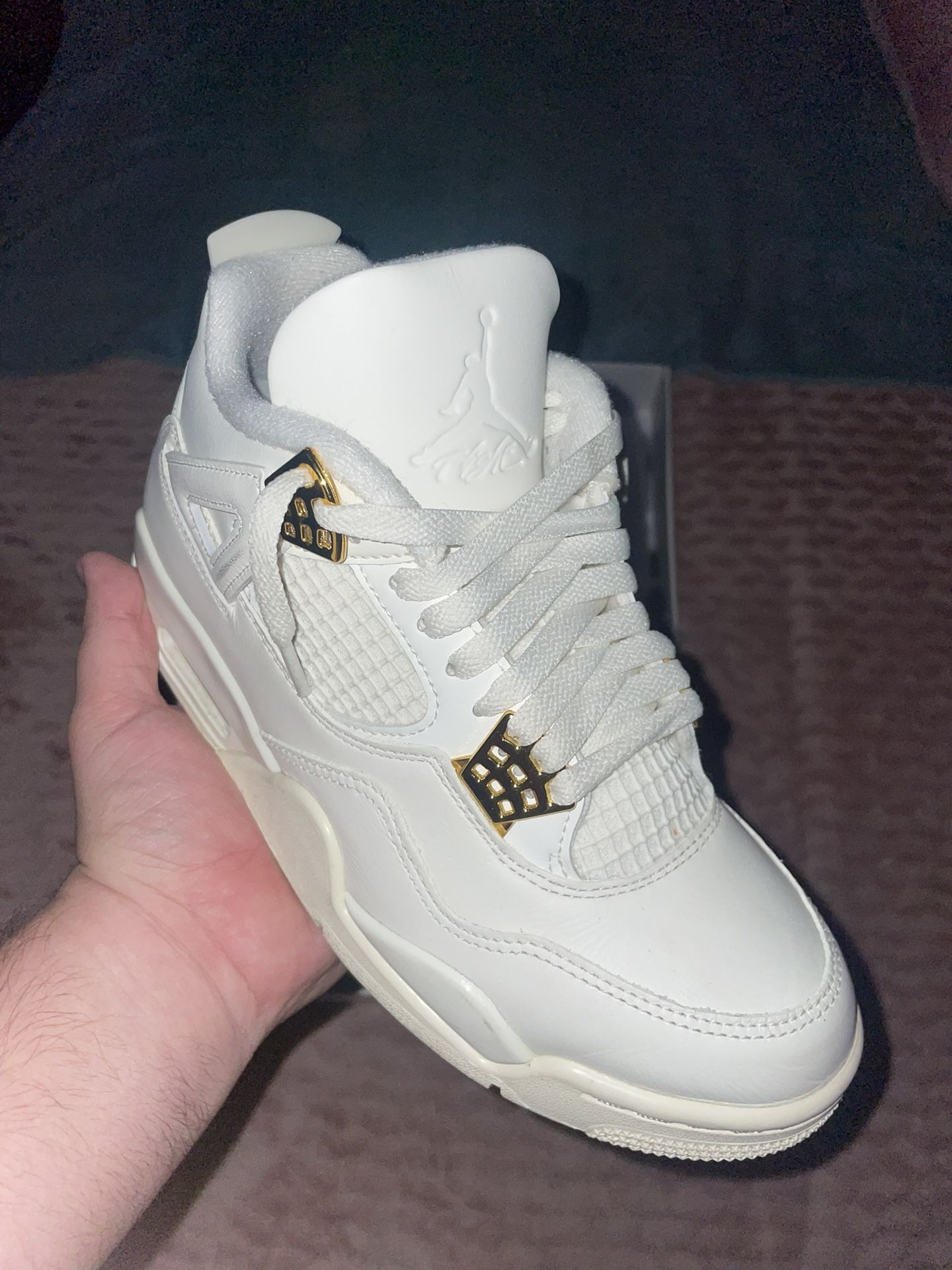 Womens Air Jordan 4 Metallic Gold