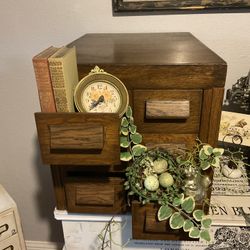 Antique oak Library card catalog Drawers / Apothecary 