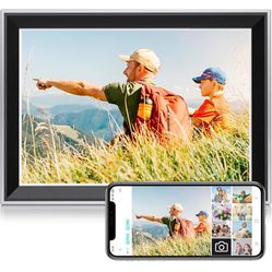 10 Inch WiFi Digital Photo Frame HD IPS Touch Screen, Electronic Picture Frame with 16GB Memory Support External SD Card, Bulk Upload via APP or Email