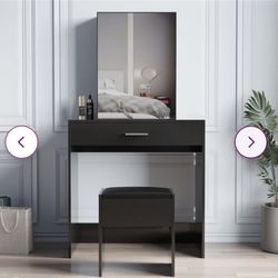 Makeup vanity Set With Mirror Jewelry Storage