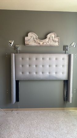 Wall Mounted Full Size Head Board with Lights - From Model Home