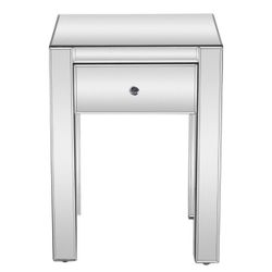 Beautiful mirrored glass nightstand table