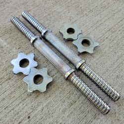 Chrome Spinlock Dumbbell Handles 14" Long