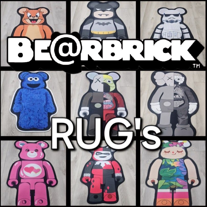 ☆ RUG ☆ CARPET ☆ Brand New Bearbricks KAWS Bape Bear Bricks Mat Sneakerhead Nike 32"×19" Be@rbrick