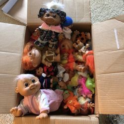 Box of Vintage Trolls from the 80s