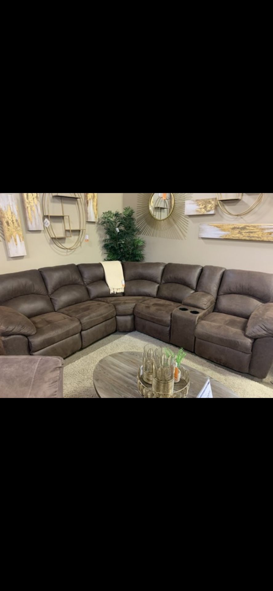 6 piece Sectional couch , 3 recliners