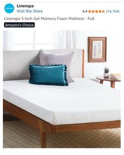 Full size 5” Gel Foam mattress with Cover