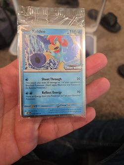 Keldeo Holo Pokémon Card 019/086 Chaos Rising stamp