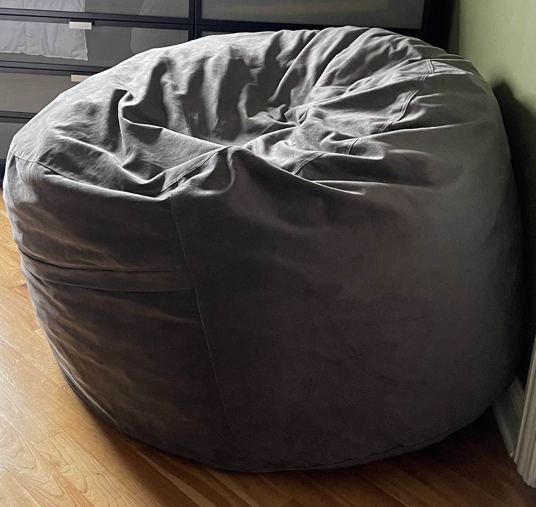 Bean Bag Chair: Giant 6' Memory Foam Furniture Bean Bag - Big Sofa with Soft Micro Fiber Cover, Gray