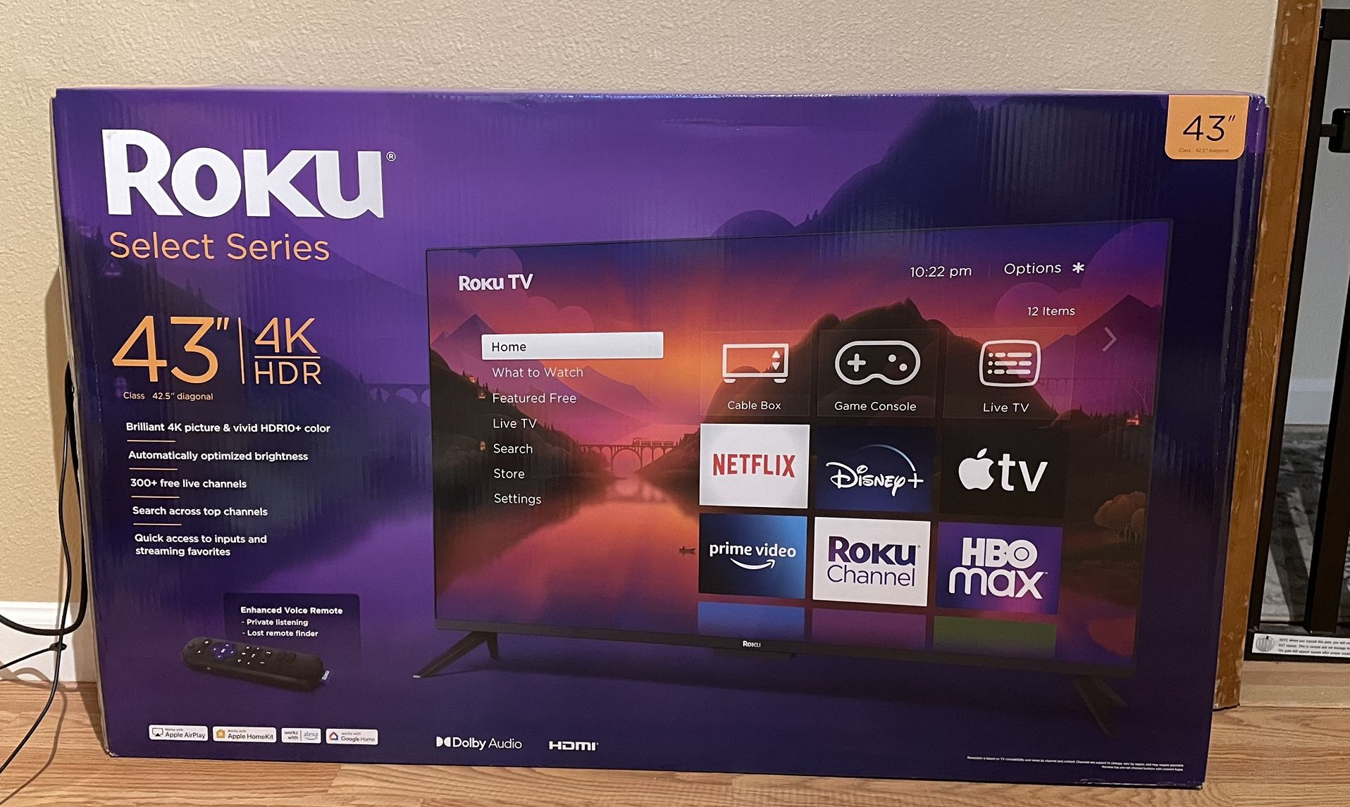 Roku 43” Smart TV, New In Box