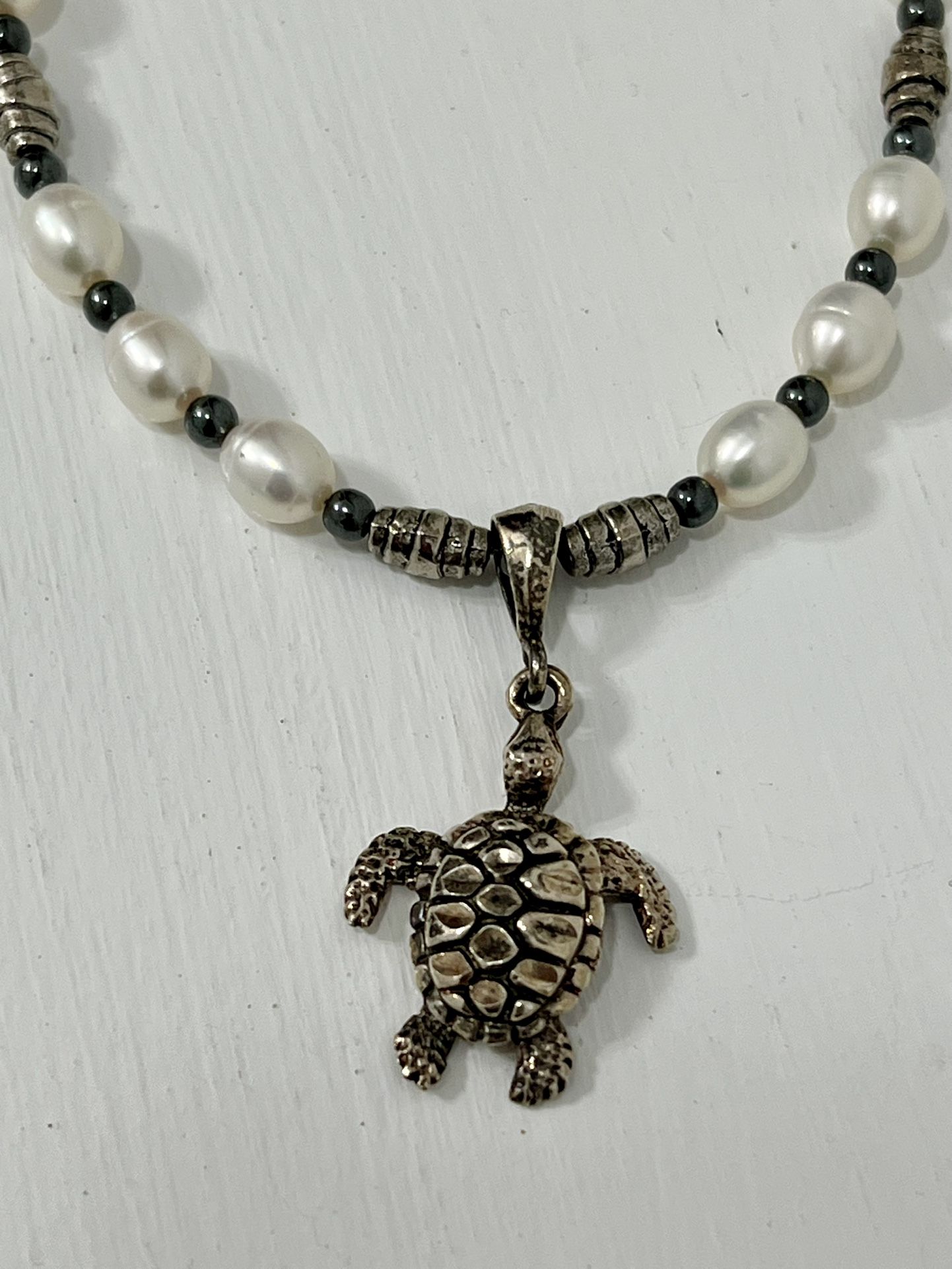 Sea Turtle And Pearl Necklace