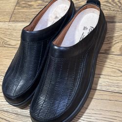 Footprints by Birkenstock Black Woven Ashby Slip On Clogs Mules Size 41 US 10