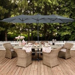 1409 Middle-Column Umbrella with base for $90