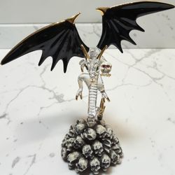 Glass Demon Figurine with Skull Base