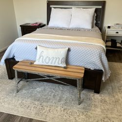 Queen Bed Frame And One Nightstand 