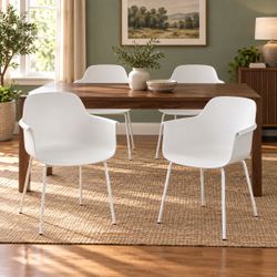 White Dining Armchairs - Set of 4 - New