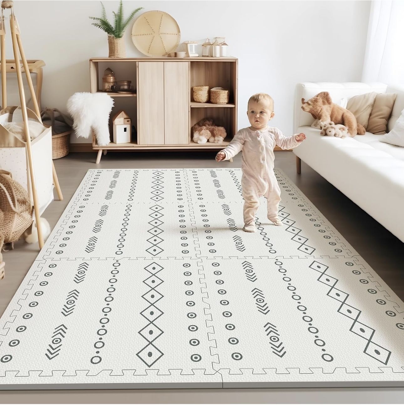 Bohemia-Baby Foam Play Mat, PIGLOG 72x48 Baby Crawling Mat, Floor Mats for Kids for Baby with Interlocking Floor Tiles, Toddler Play Mat