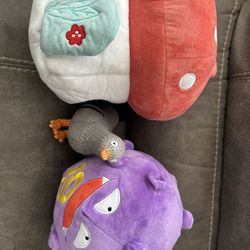 Koffing & Moon And Stars 3 Animals Mushroom Plush Set