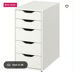 White Ikea Alex Storage Cabinet 