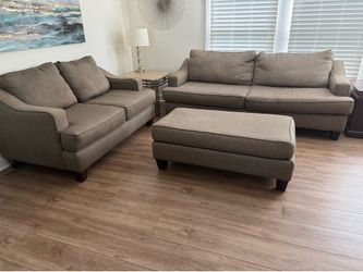 Sofa and loveseat with ottoman