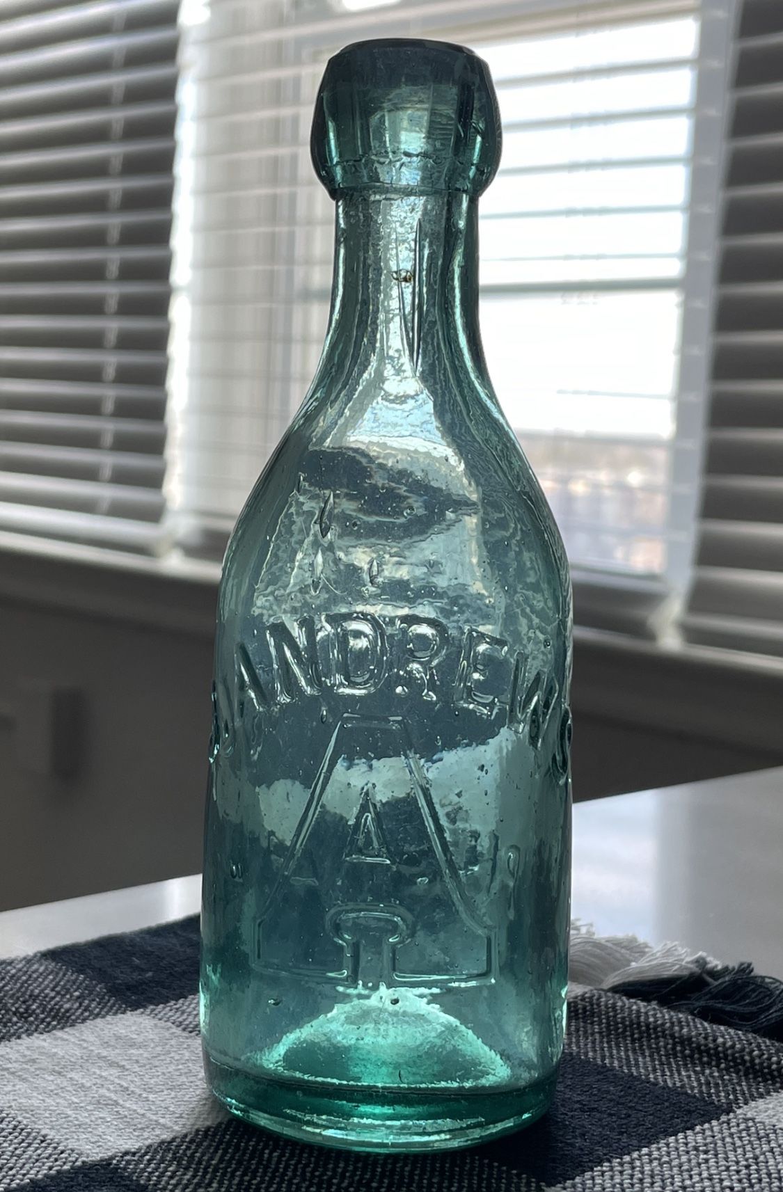 Antique J Andrews Soda Hutch Bottle