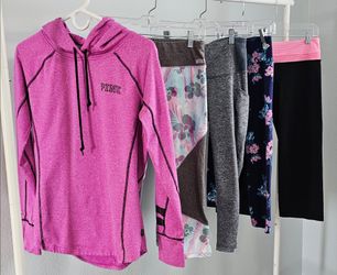 🌸🤸🏼‍♀️1 Cute Activewear PINK Pullover & 4 Capri Leggings🤸🏼‍♀️🌸