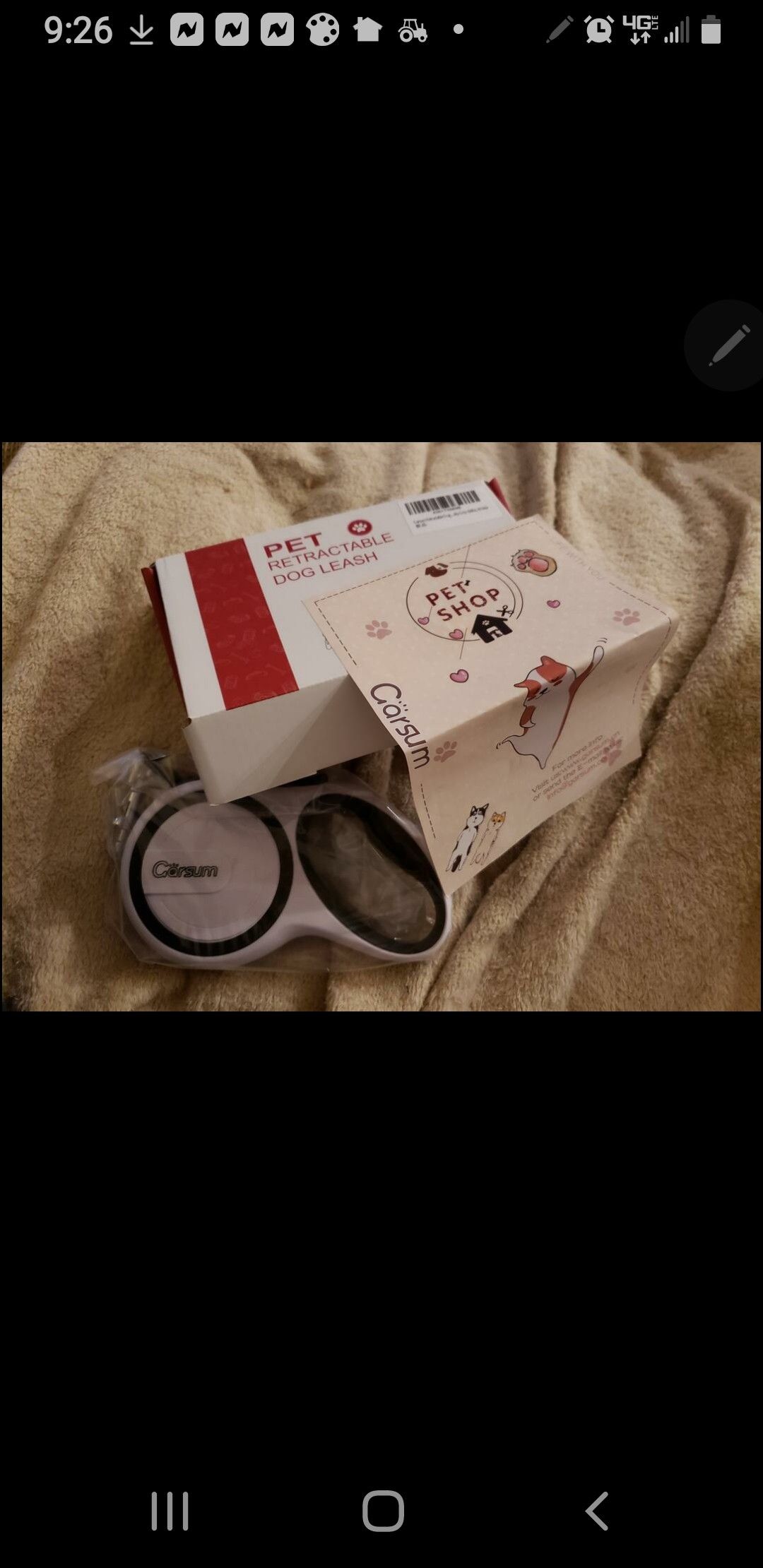 Retractable dog leash.