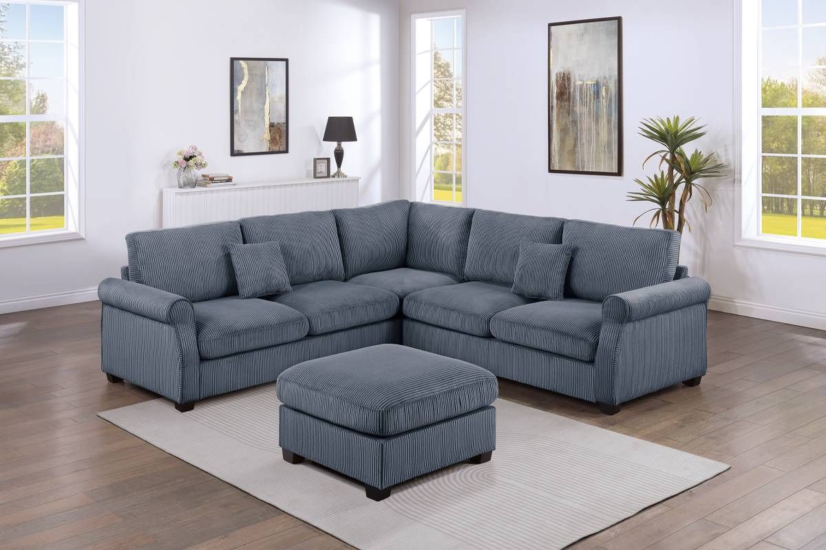 Brand New Comfy Corduroy Sectional Set