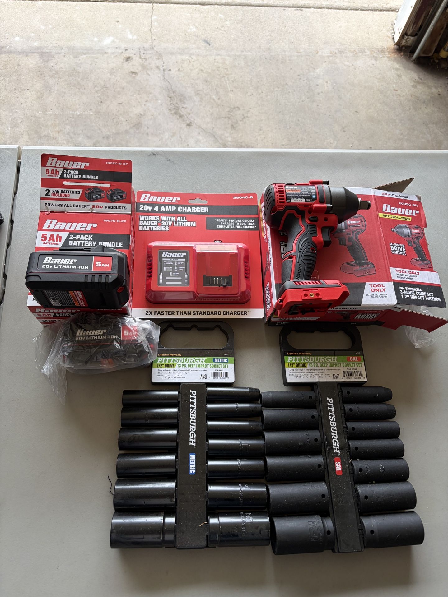 Bauer 1/2 “ Impact Wrench Set