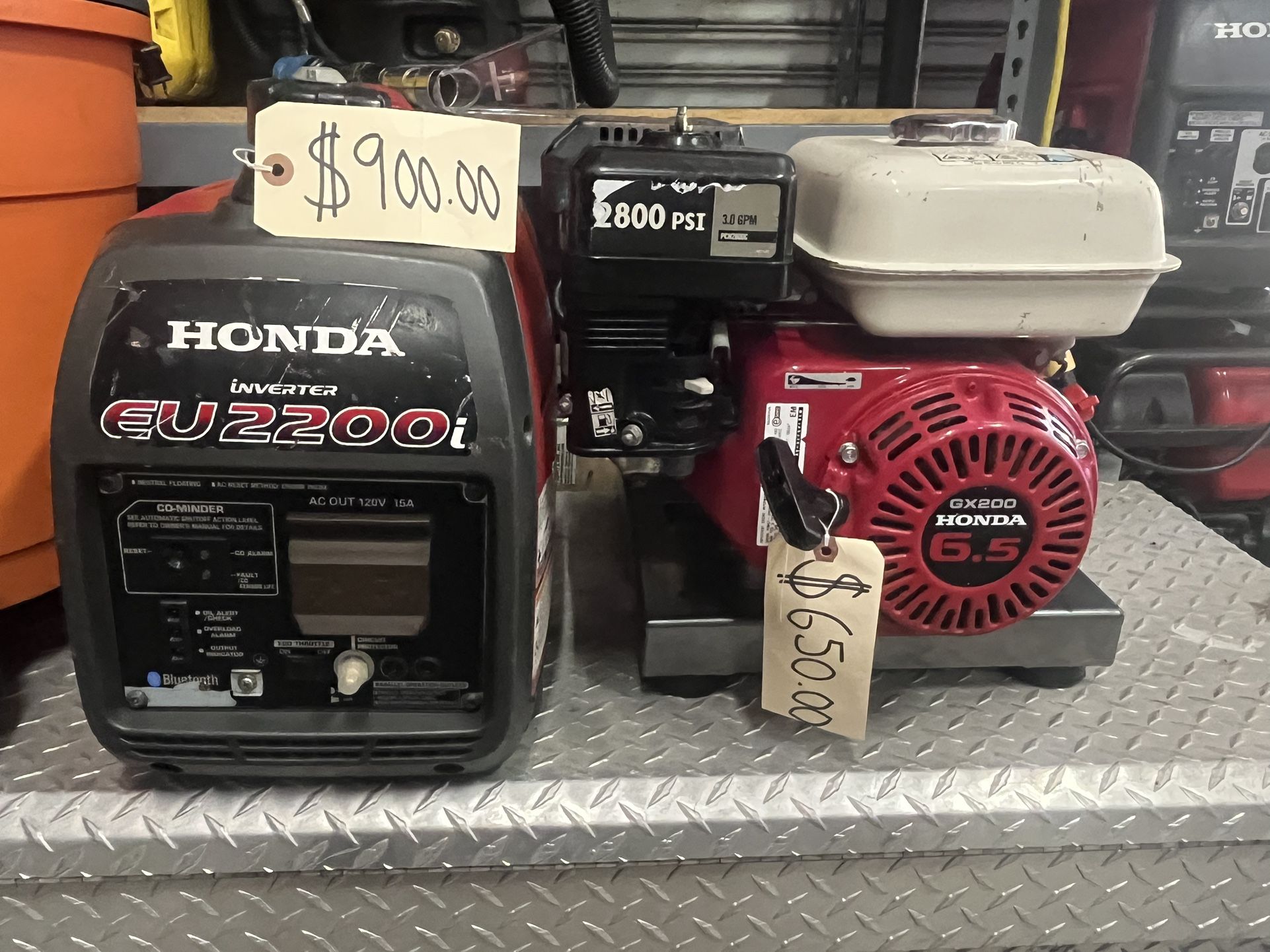 Honda Generator And Pressure Washer