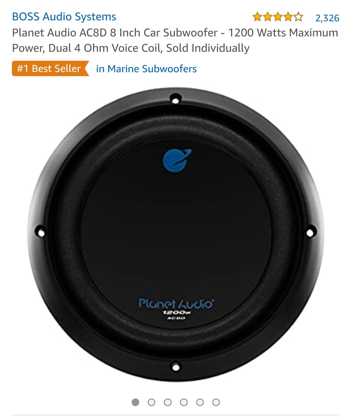 Planet Audio 8 inch Subwoofer