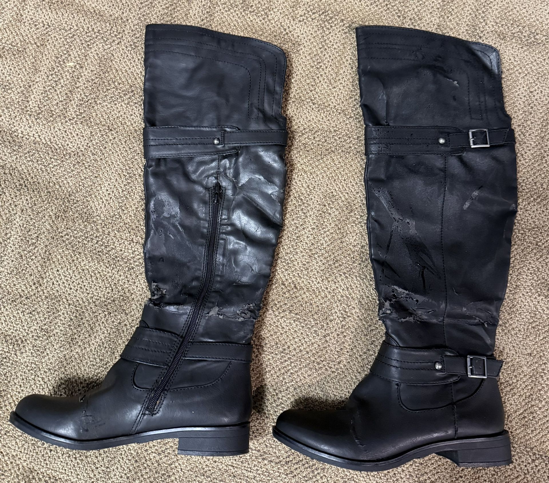 AR AMILA Black Knee-High Boots, size 10M.