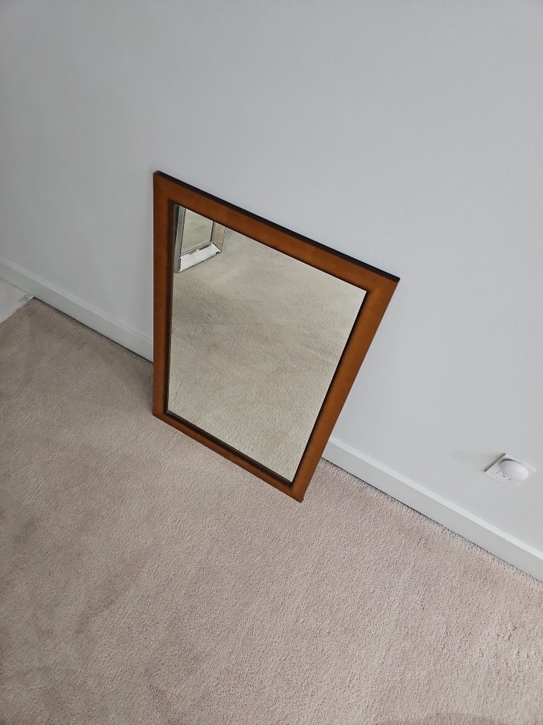 Two Wood Frame Mirrors