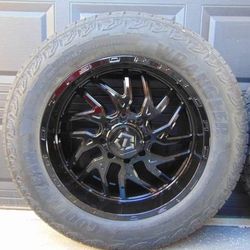 4 NEW 22X10 Black TIS Rims & LT 305 55 22 Goodyear All Terrain 10ply Tires 8X180 & 8X6.5  -19MM Offset 
