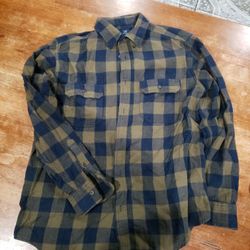 Flannel Blue And Green Size Large