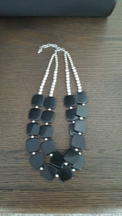 Black and silver light weight necklace