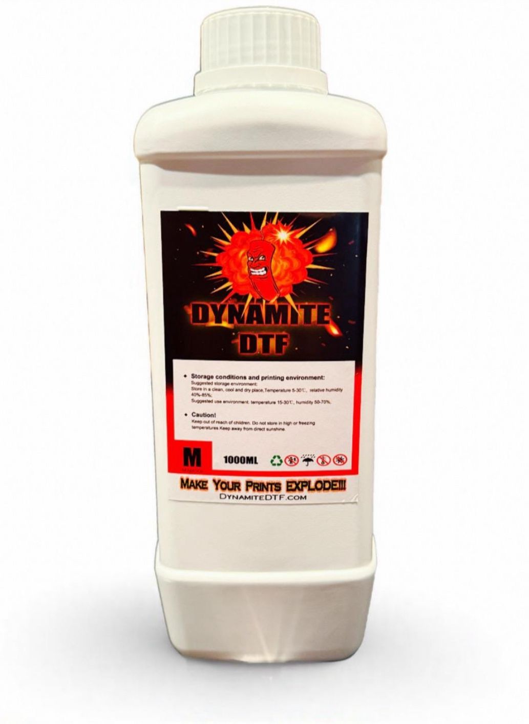 Magenta. Dynamite DTF Ink for DTF Printers, Epson Printer, (1) 1 liter bottle MAGENTA.