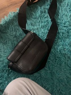 Black Leather Crossbody Sling Bag