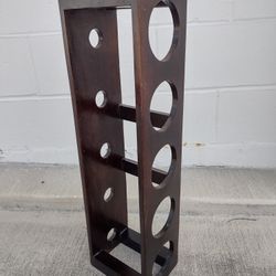 WOODEN WALL HANGING 5 SLOT WINE BOTTLE STORAGE RACK