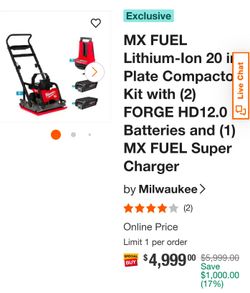 NEW Milwaukee MX Fuel 20" Plate Compactor Kit