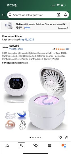 Brand New 2025 Upgraded Ultrasonic Retainer Cleaner with Dryer Fan