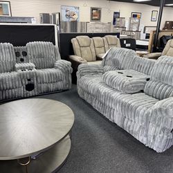 Recliner Sofa & Loveseat LED light & Bluetooth Speaker.