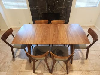 Solid Wood Adjustable Dining Table 