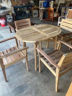 Wood patio set