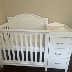 White Wooden Baby Crib