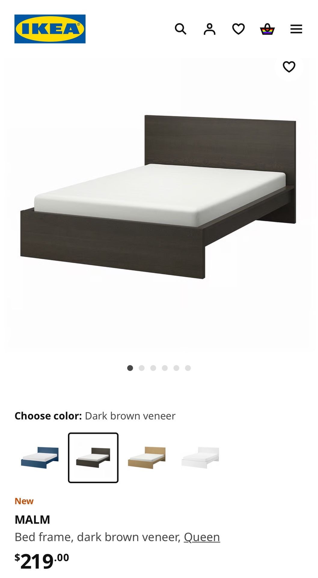 Malm IKEA Bed frame (Grey) with Åmsosen Mattress