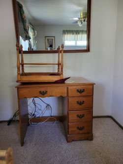 Gorgeous VANITY DESK + MIRROR + STOOL